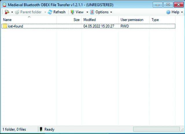 Рис. 5.2. Окно программы Bluetooth File Transfer